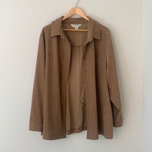 Suede-Like Brown Coat